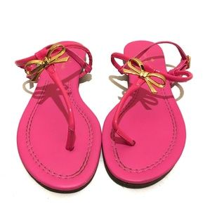 Kate Spade Hot Pink "Tracie" Thong Sandals W/bow